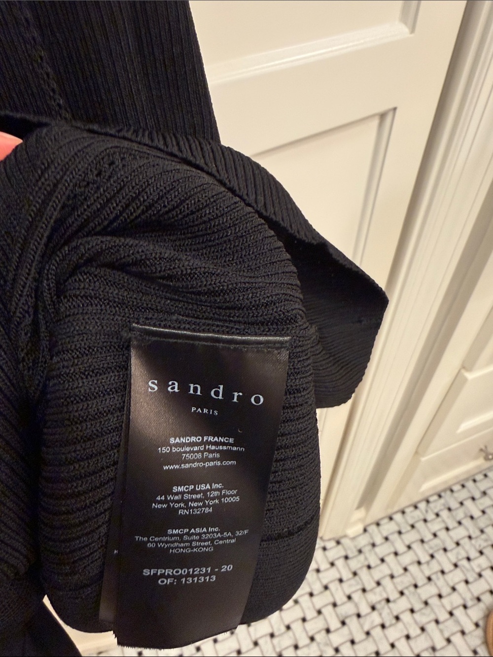 Sandro black ribbed dress - Picture 5 of 6